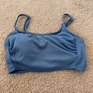 Blue Ribbed bikini top